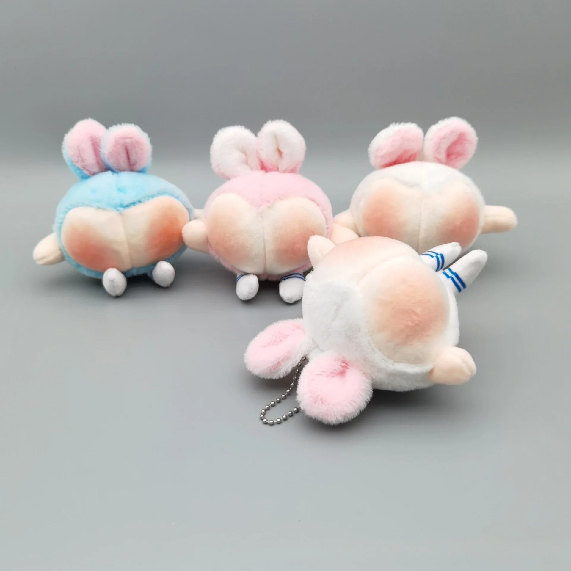 11cm Funny Peach Bunny Butt 3 Styles with Beads Kawaii Plush Stuffed Animals Plush Pendant Exclusive Design Gifts for Kids