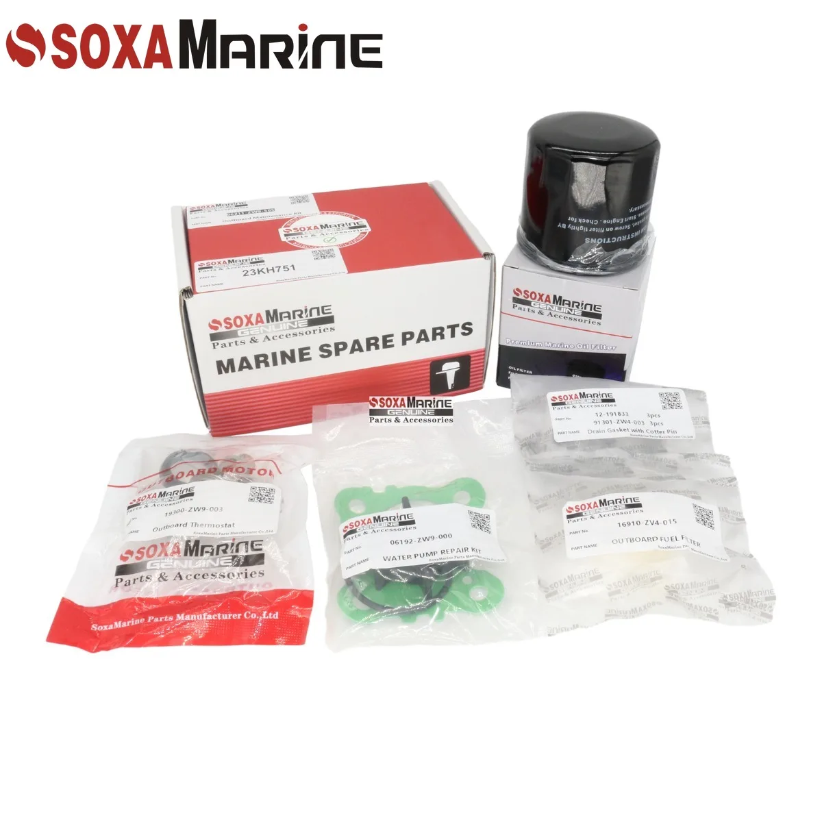 

Maintenance Kit For Honda 8 9.9 10 HP BF8 BF9.9D BF10 Marine Outboard Water Pump Repair with Thermostat Fuel Oil Filter Gasket