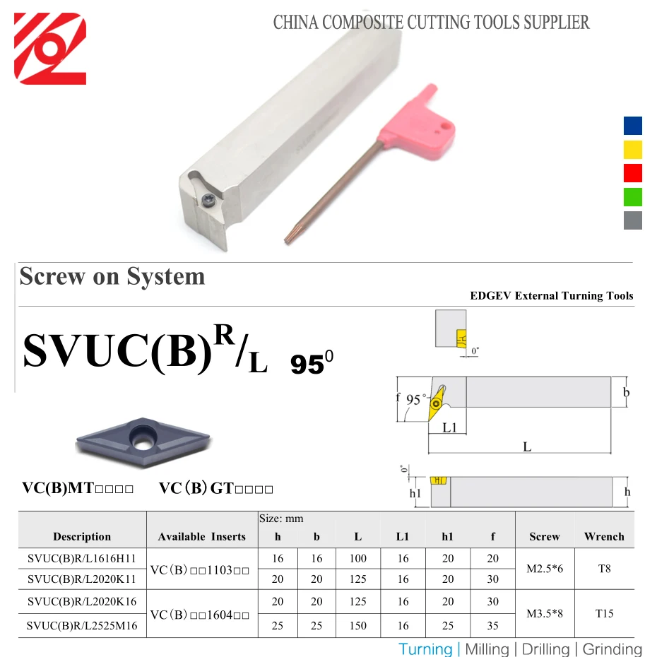 SVUBR1616 SVUBR2020 SVUBR2525 SVUCR1616 SVUCR2020 SVUCR2525 SVUBR SVUBL SVUCR SVUCL VBMT VCMT Insert Lathe Turning Tool Holder C