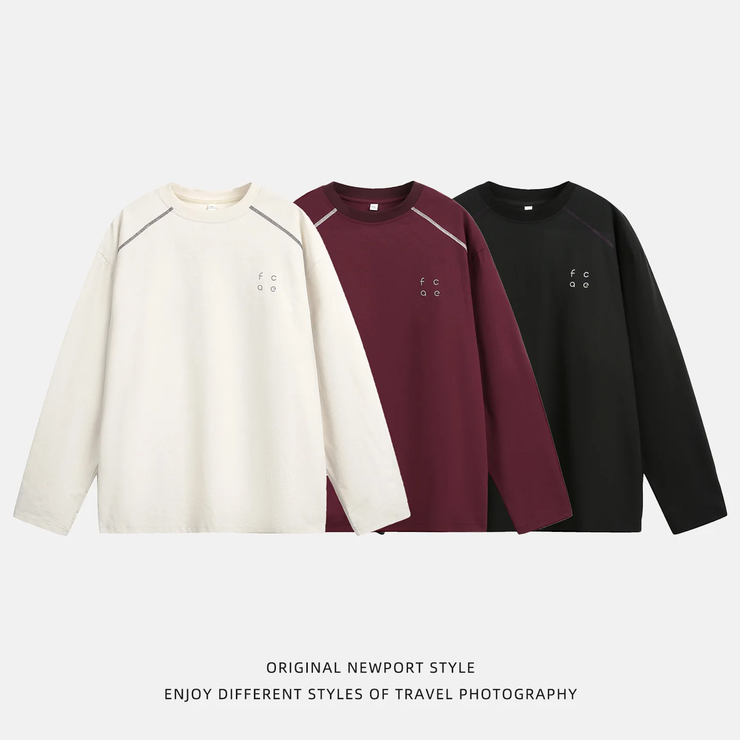 تي شيرت رجالي بأكمام راجلان قابل للتنفس وممتص للرطوبة |   غرزة متباينة فضفاضة بأكمام طويلة 2025 #4