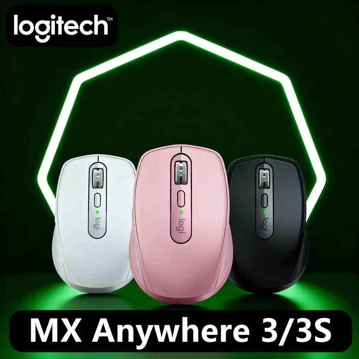 

Logitech MX Anywhere 3S Wireless Mouse – Premium Connectivity (Bluetooth/Wireless), Logi Options+