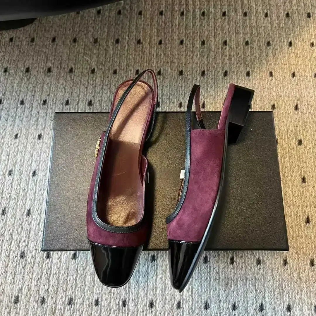 New Xiaoxiangfeng High Ding Baotou Thick Heel Sandals for Women, One Foot Stepping, Sexy for Young Women