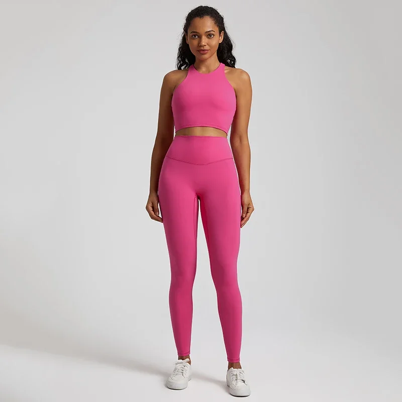 Women Yoga Set Buttery Soft Workout Clothing Gym Wear High Waist Leggings Crop Sports Bra 2 Piece Fitness Sports Suits