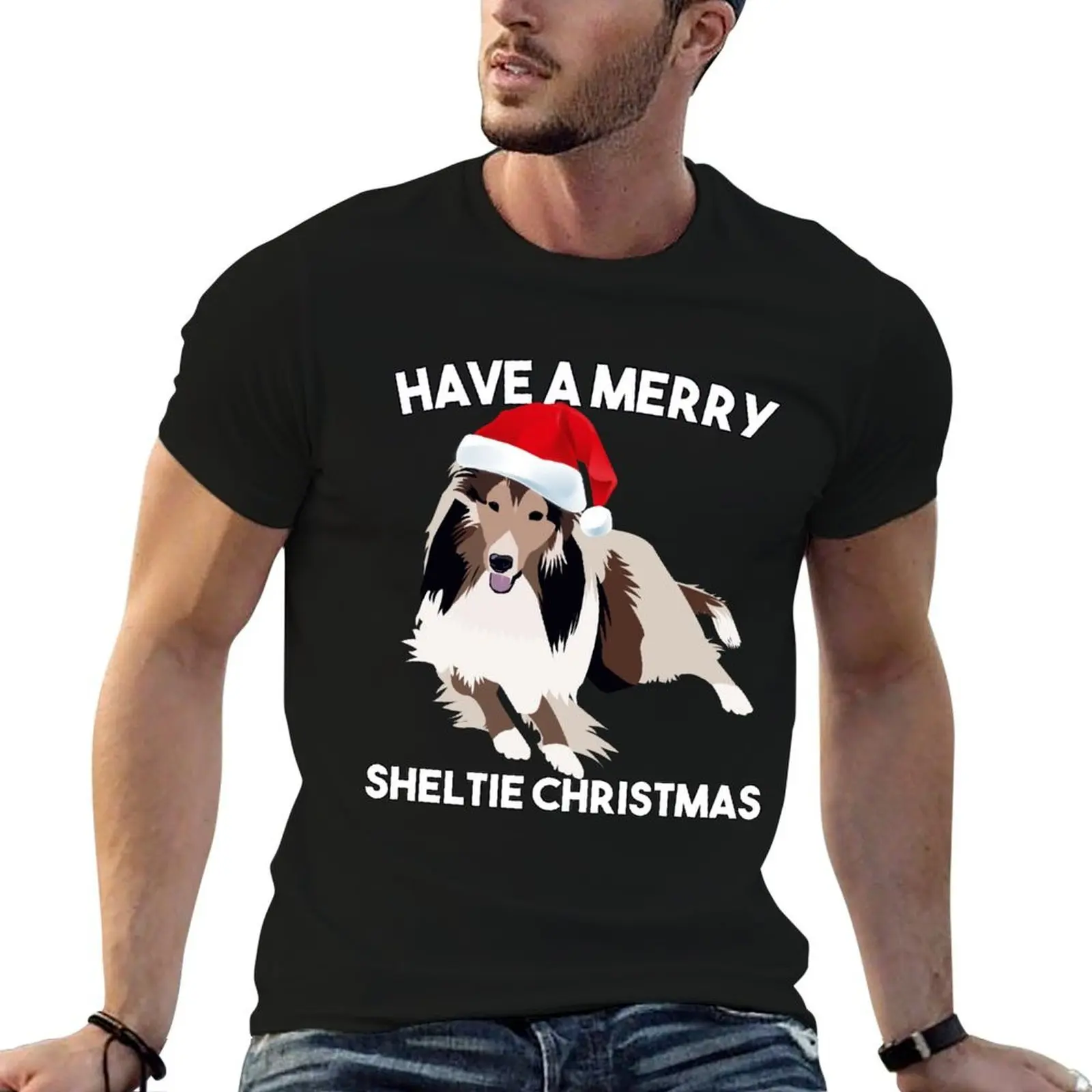 Have a Merry Sheltie Christmas! Cute Shetland Sheepdog Christmas T-Shirt rapper graphic tees shirts graphic luxury clothes men