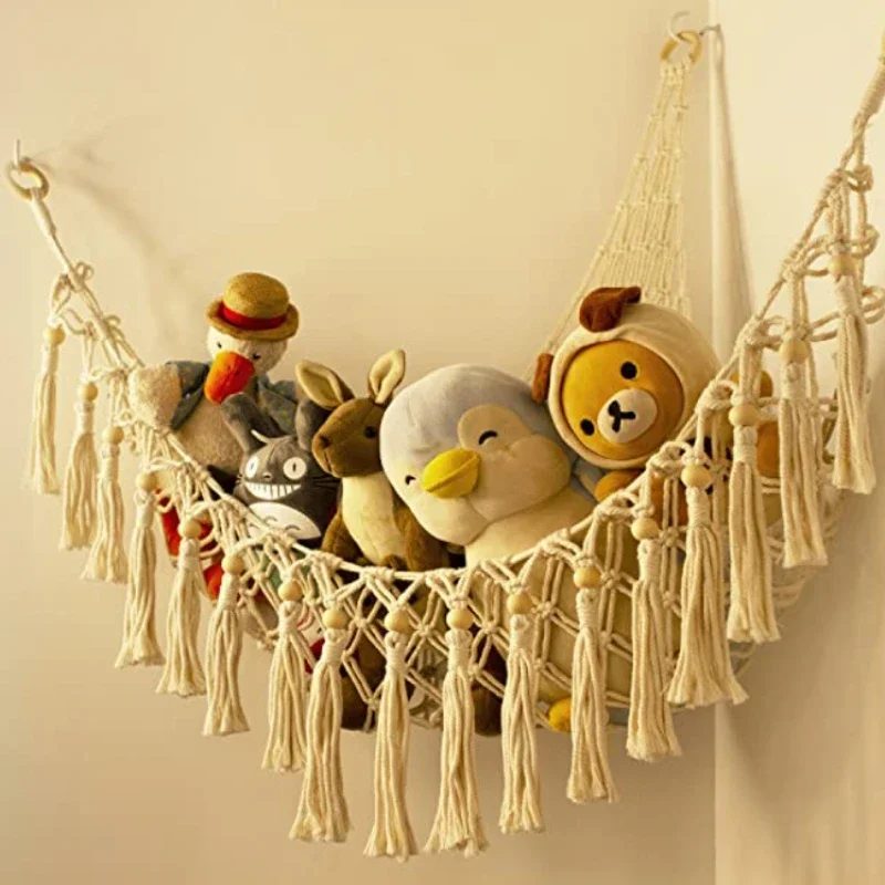 Hammock Net Toys Storage Boho Decor Children Room Toys Stuffed Animals Toys Hammock Net Organize Bohemia Soft Storage Swing