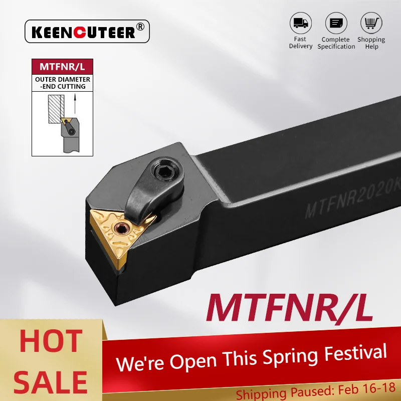 

MTFNR1616 MTFNR2020 MTFNR2525 MTFNR3232 External Turning Tool MTFNR MTFNL Lathe Bar Turning Holder CNC Cutting Tool Cutter Bar