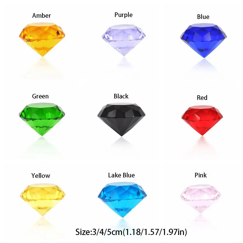 1PCS Clear Diamond Crystal Faceted Cut Shape Paperweights Glass Giant Diamond Jewel Gem Home Decor Craft Display Gift