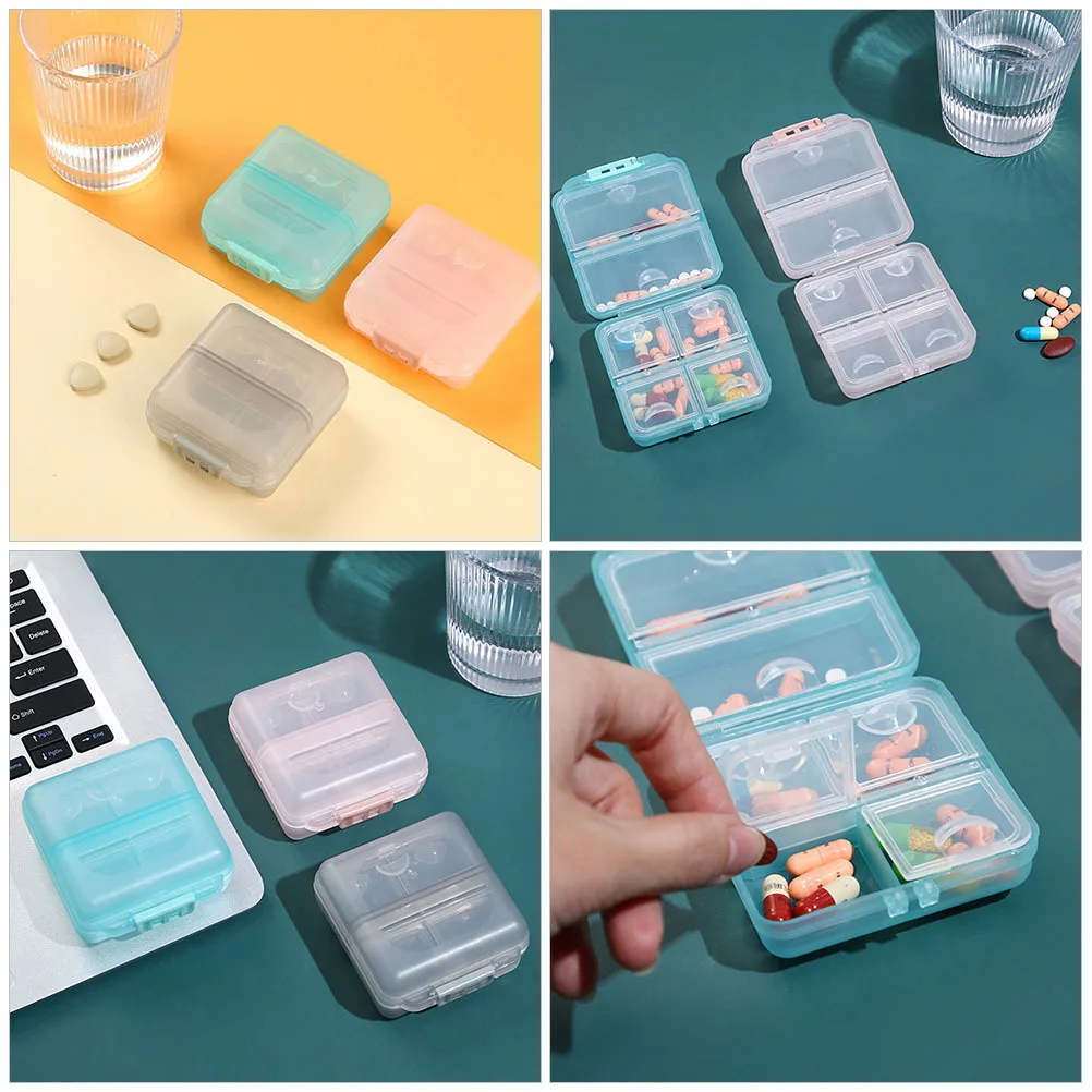 

3 шт. герметичный органайзер для лекарств, маленькие коробки для таблеток, портативный герметичный дорожный футляр для домашнего ежедневного использования, компактное хранение лекарств