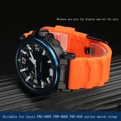 Silicone Watch band 24mm For Casio PRG-600 650Y PRW-6600 GA-2000 series and LUMINOX  Men's Rubber Watchband accessories