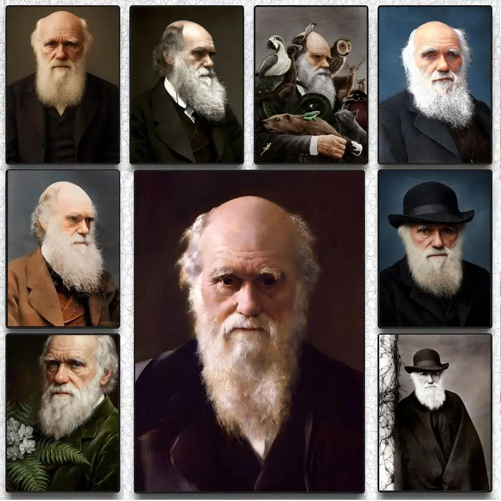 Famous Scientist C-Charles Darwin Poster Art Wall Decor Indoor Outdoor for Collectors