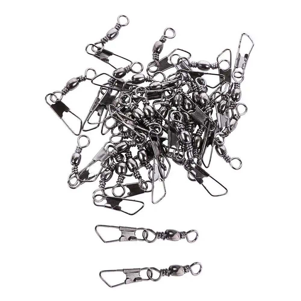 100PCS/pack With Interlock Tool Hanging Snap Fishing Pins Swivels Solid Rings Fishing Line Connector