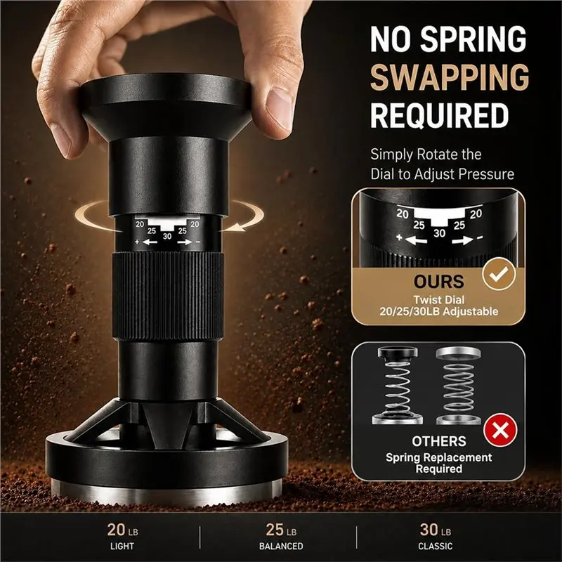 FYBL-For Breville Portafilter Espresso Tamper 58Mm With Adjustable Pressure And Self-Leveling Design