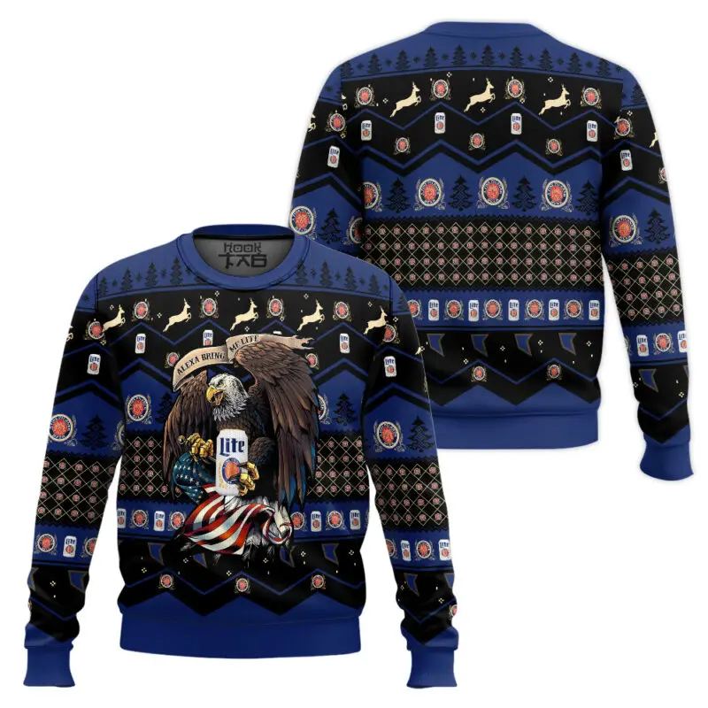 Men Round Neck Christmas Ugly Sweater Fully Printed Beer Enthusiast Gathering Festive Atmosphere Must Have For Autumn And Winter
