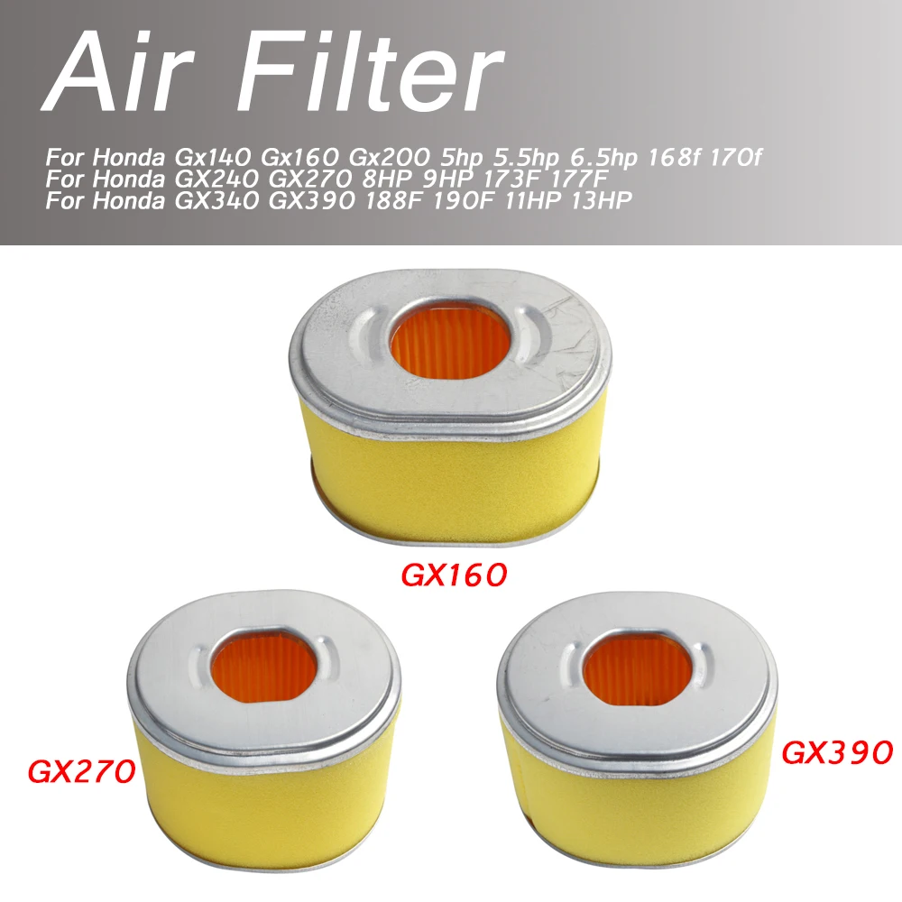 

For Honda Gx140 160 200 5hp 5.5hp 6.5hp 168f 170f GX240270 8HP 9HP 173F 177F GX340 390 188F 190F 11HP 13HP Air Filter