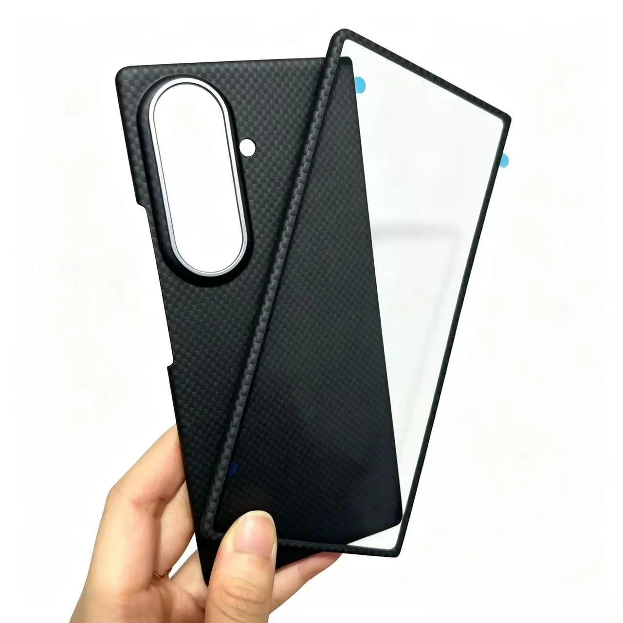 Ultra-Thin 600D Fine Grain Carbon Fiber Shell for Samsung Galaxy Z Fold 8 7 6 5 4 3 8 Ultra，Aramid Carbon Fiber Magnetic Shell