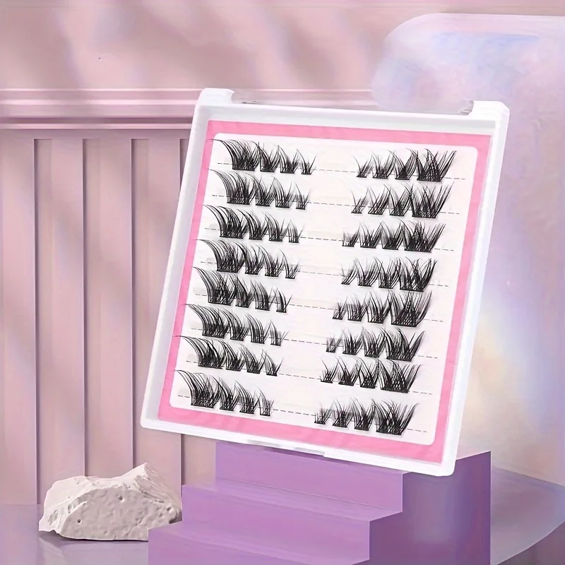 SEXYSHEEP 64 pièces cils en grappe cils en forme de renard Extension de cils Manga naturel Volume cils individuels Faux cils en vison