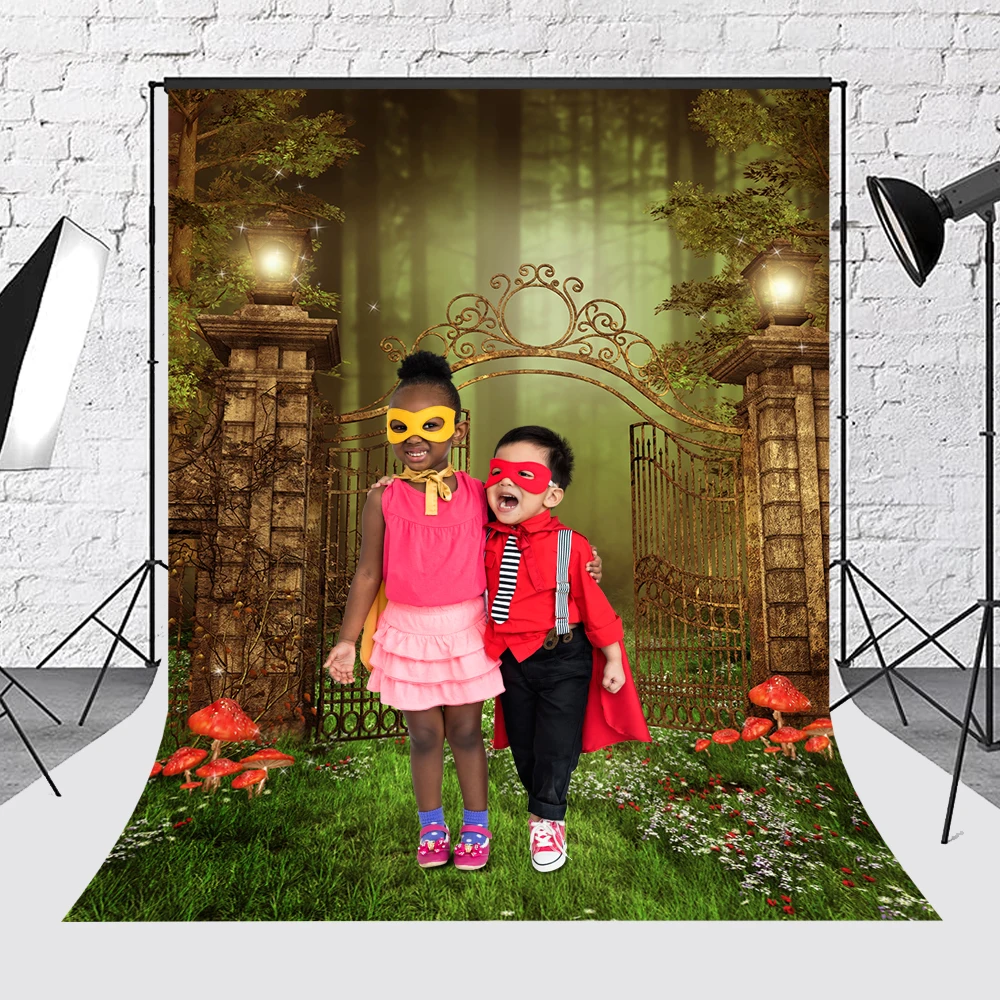 Bonvvie Photography Backdrop Night Moon Magic Castle Forest Children Halloween Party Decorative Background Photo Studio Props