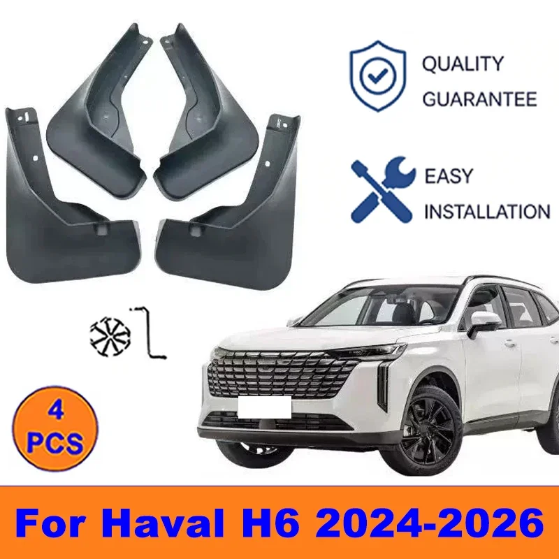 4Pcs Mud Flaps For Haval H6 2024-2026 - Splash Guards Front&Rear Wheel Fender Mudguards Car Exterior Protection Accessories