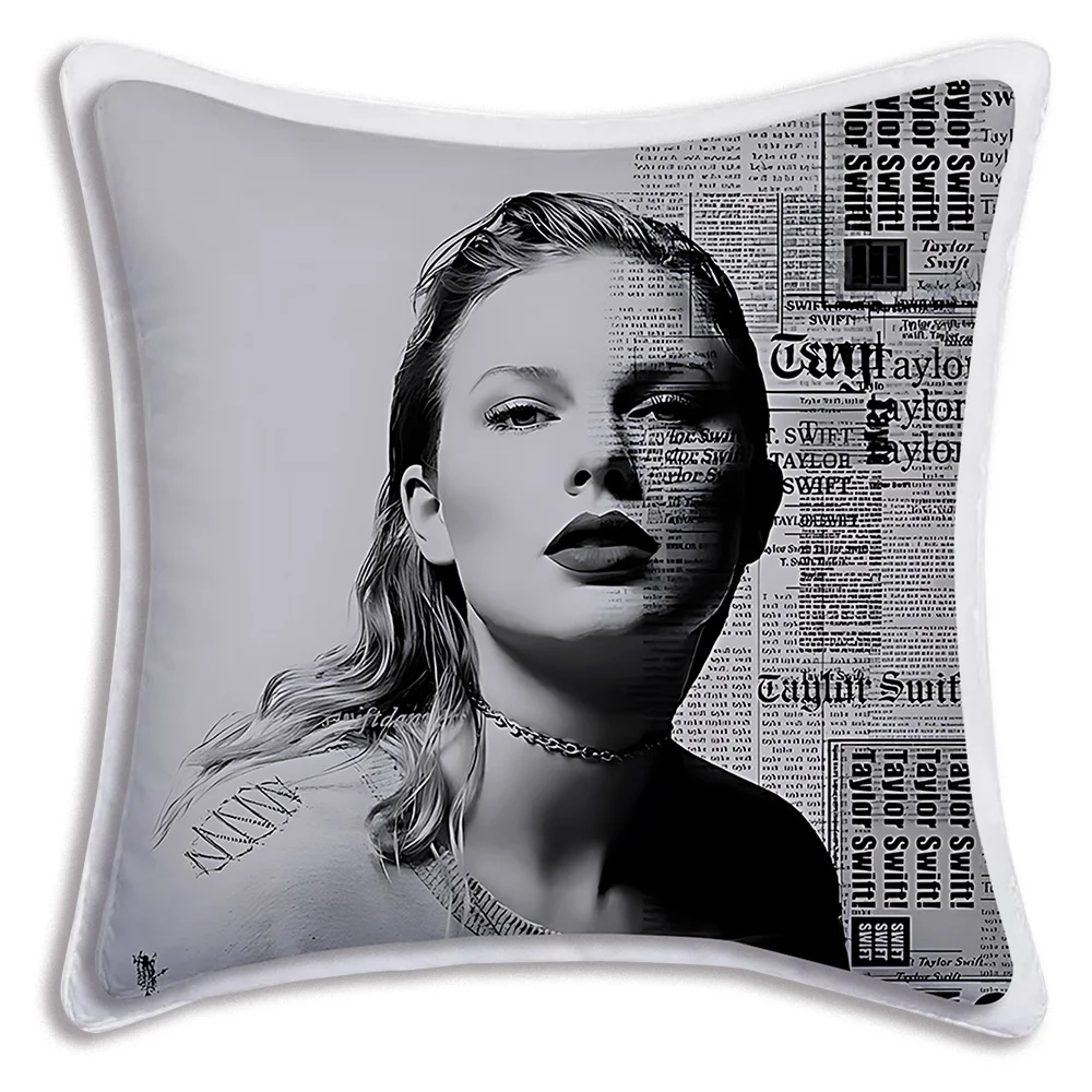 Hot singer S-SwiftS Pillow Covers Cartoon Sofa Decorative Home Double-sided Printing Short Plush Cute Cushion Cover T-TaylorS