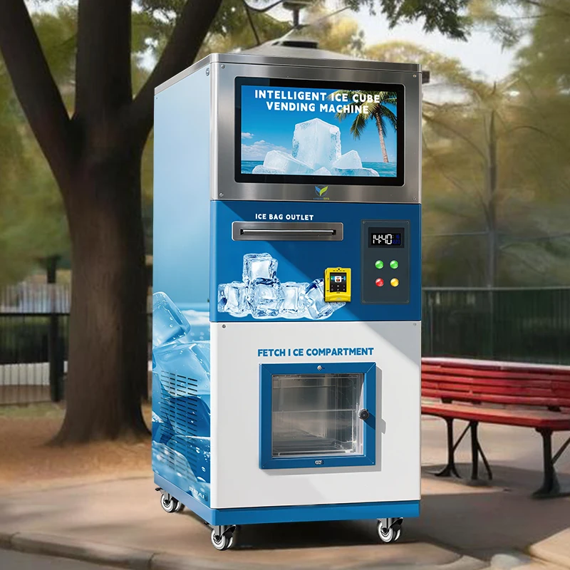 Smart Self Service Ice Maker Vending Machine Customized New Arrival For Public Market Commercial Outdoor High Efficiency Stable