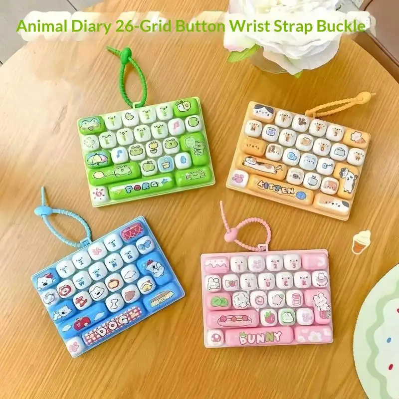 NEW Teens Fashion Accessory Anime 26 Key Fidget Keyboard Keychain Stress Relief Finger Clicker Backpack Charm Christmas Ornament