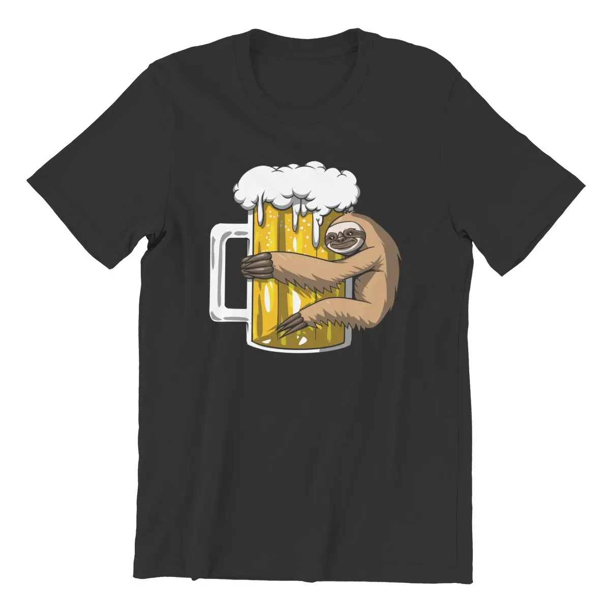 Sloth Beer Party beer drinking funny Unisex T-Shirt for Men 100% Cotton Vintage T-Shirt   Tee Shirt  Clothes Graphic Printed