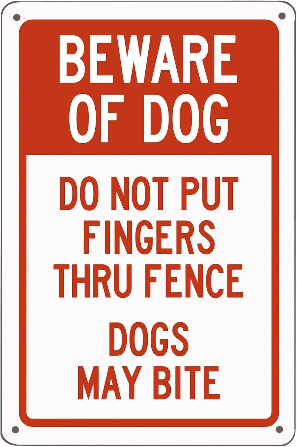 TISOSO Do Not Put Fingers Thru Fence Dogs May Bite Security Sign Outdoors yard Signs Safety Warning Sign Wall Decorative Metal T