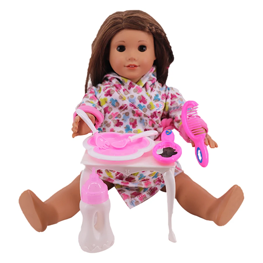 Pop 18inch American Doll Accessories 43Cm Reborn Doll Plastic Tableware Pacifier,Magic Milk Bottles,Diaper,Girl\'s Dollhouse Toys