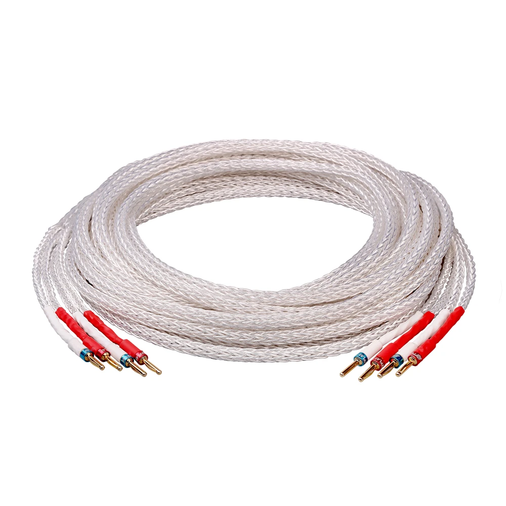 AVplay AV-0804 Высший класс Hiend HiFi аудиофильский проводный акустический кабель OFC медный корпус серебряная крышка с позолоченным соединительным кабелем