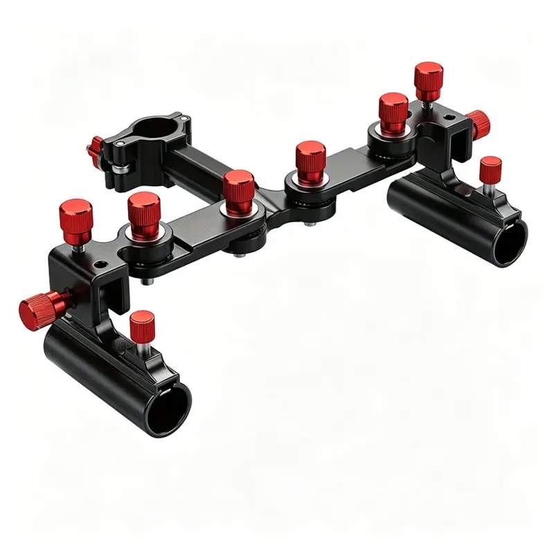 A74K-Dual Fishing Rod Holder , Adjustable Fishing Chair Accessory Double Fishing Rod Stand For Freshwater Saltwater Anglers