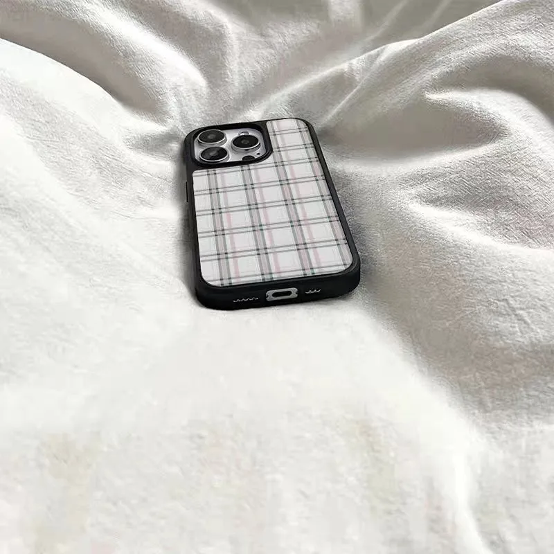 Ins ريترو الوردي متقلب نمط أسود حافة الايبوكسي جراب هاتف بولي TPU مكافحة الإفلات جراب هاتف آيفون XR/11/12/13/14/15/16/17 برو ماكس #4