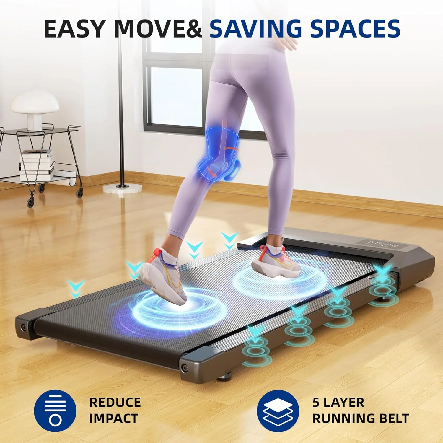 15,75 x 35,43 Zoll Laufbereich Laufband Pad Laufen Gehen unter dem Schreibtisch Übung Lauftraining Gehen Laufband – Detail 5