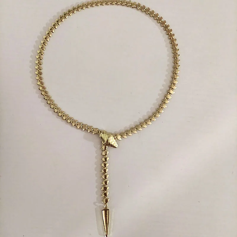 Snake necklace for women drawstring y necklace adjustable minimalist jewelry elegant cool unique jewelry new in