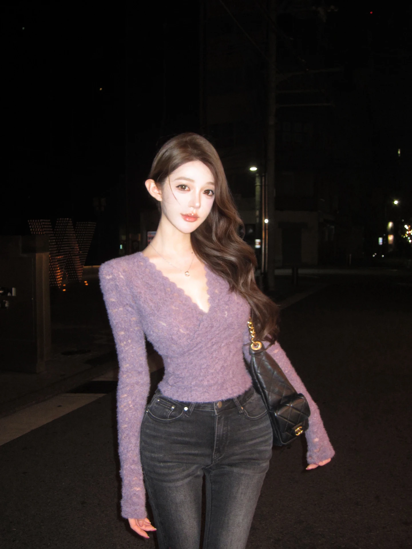 

Chill er Neon Dr Lace Knitwear V-Ne 3D Embroidery Sexy Sle Women's Long Sve Top Outerwear Casual Faion