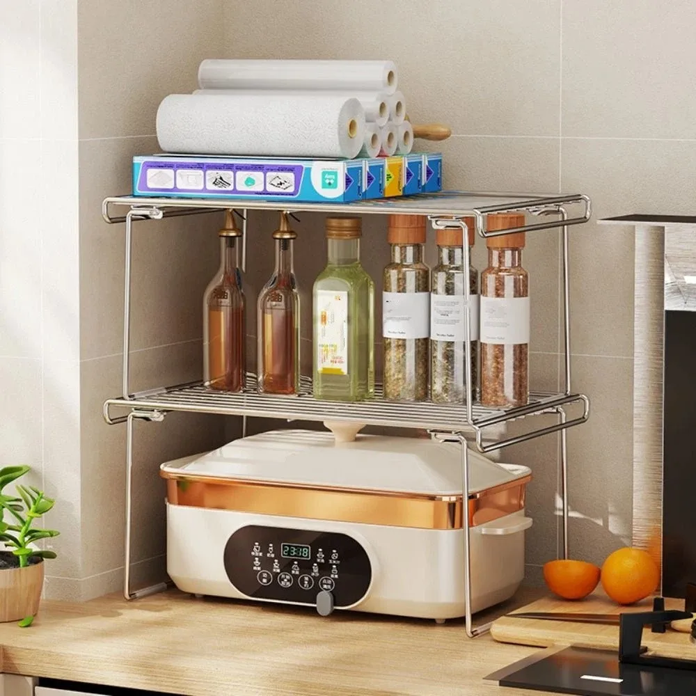 

Rust Proof Folding Kitchen Storage Shelf Quick Dry Space Saving Kitchen Sink Organizer Large Capacity Durable Pot Lid Rack