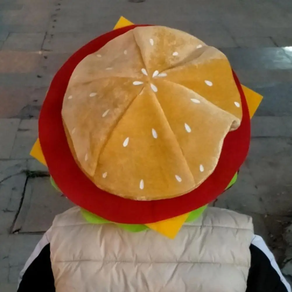 Men Hamburger Hat  Funny   Adults Hamburger Hat Female Male Cheeseburger Hamburger Cap