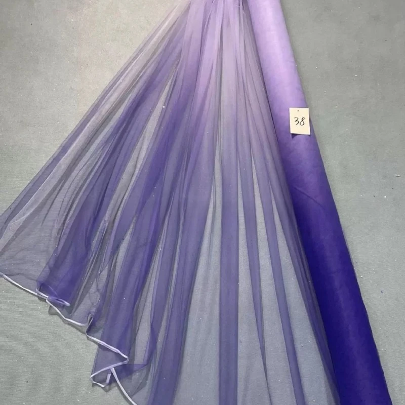 5yard Graduated Colorful Tie Dyed Tulle Fabric with Gradient Colors Mesh Super Soft Ombre Tulle Net Lace for Prom Party Dress view 5