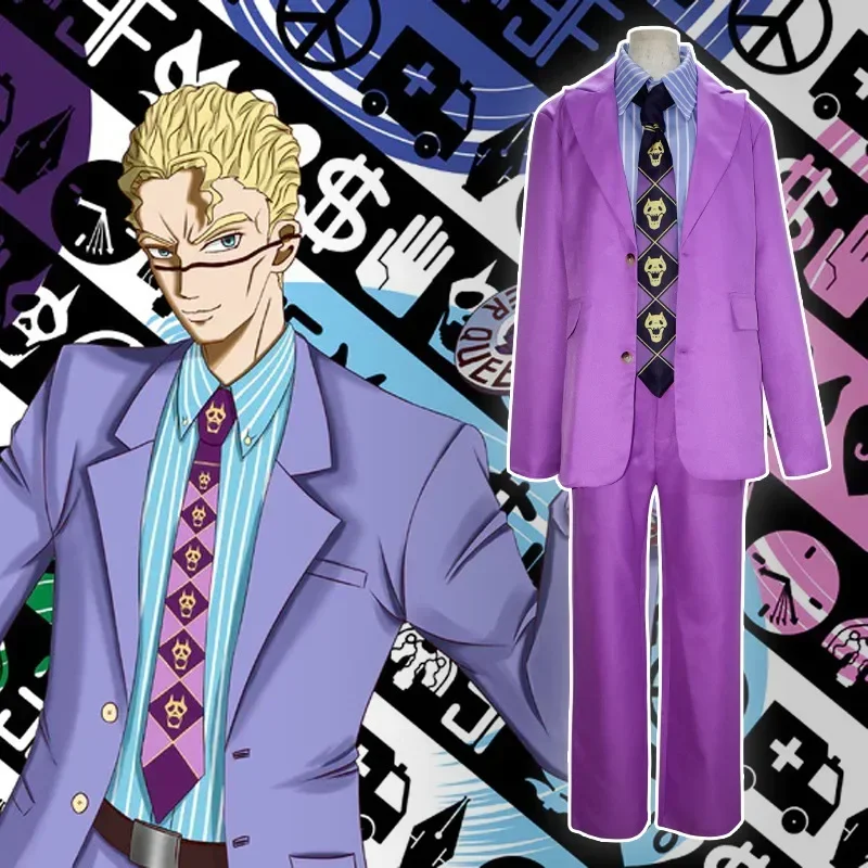 Anime Jojo No Kimyo Na Boken Cosplay Kira Yoshikage Man Costume