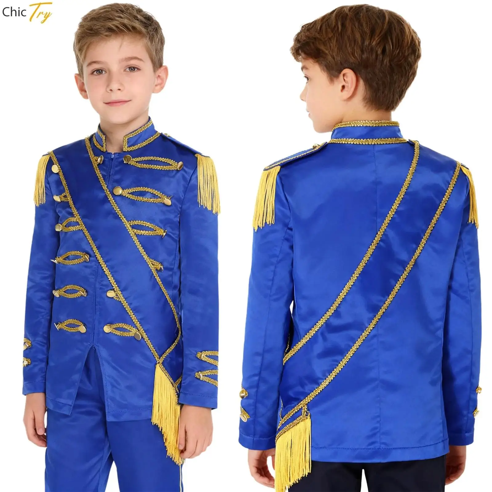 Uniforme del equipo principal de tambor para niños, disfraz de trompeta de Carnaval de Halloween, prendas de vestir de manga larga, chaqueta, uniforme de guardia de Honor