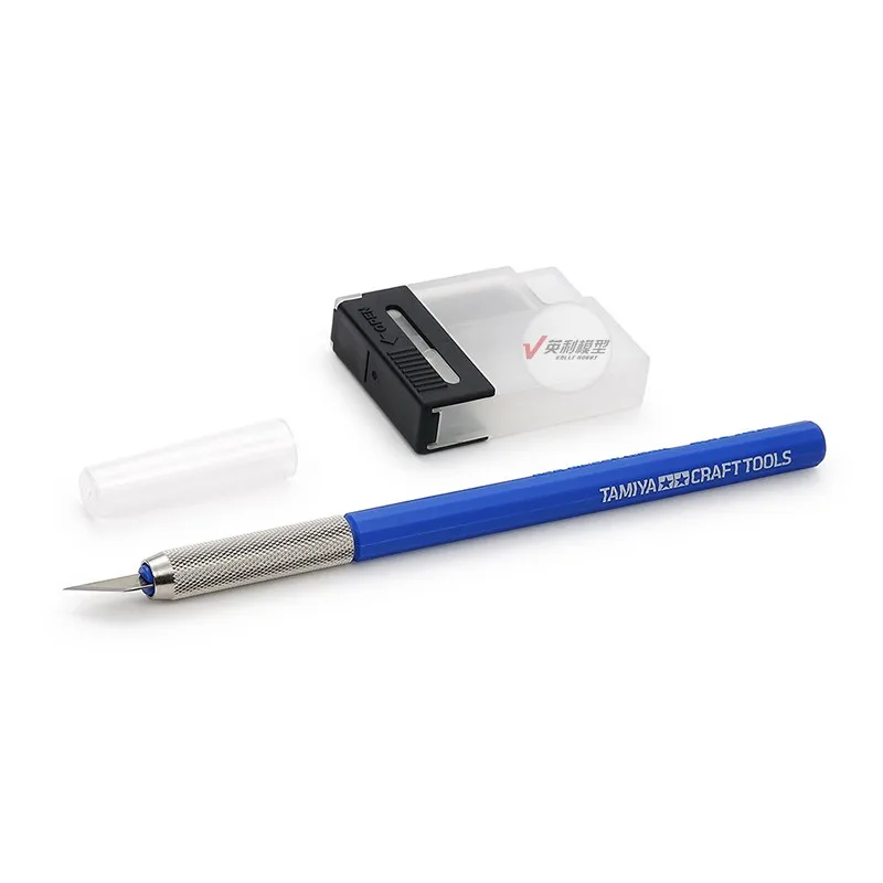 Tamiya 69943 Modeler's Knife Blue w/Replace Blade 25pcs 74075 for Assembly Model Craft Tools Hobby DIY Cutter