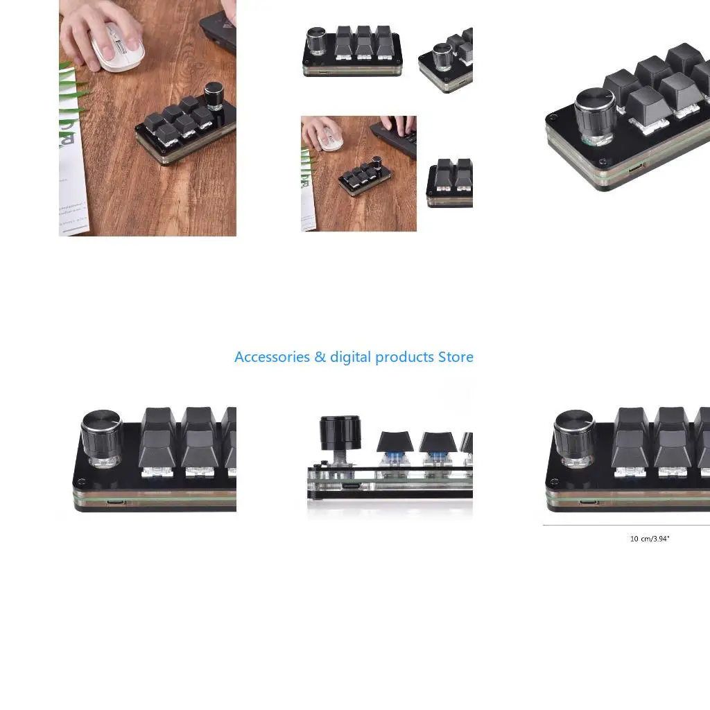 77JD Keyboard Programming Keypad 6 1 Knob Mechanical Keyboard Mini Button