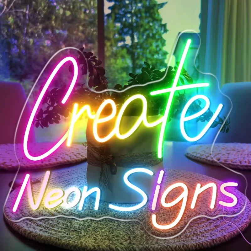 Benutzerdefinierte RGB-Neonschilder, verstellbar, buntes LED-Schild für Party, Geschäft,
