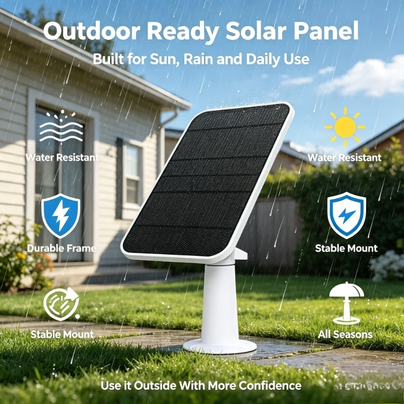 Courtyard Camera Charging Kit, 9.8ft Wire 4W Solar Panel With Wall Holder Compatible With Eufycam 2C Pro