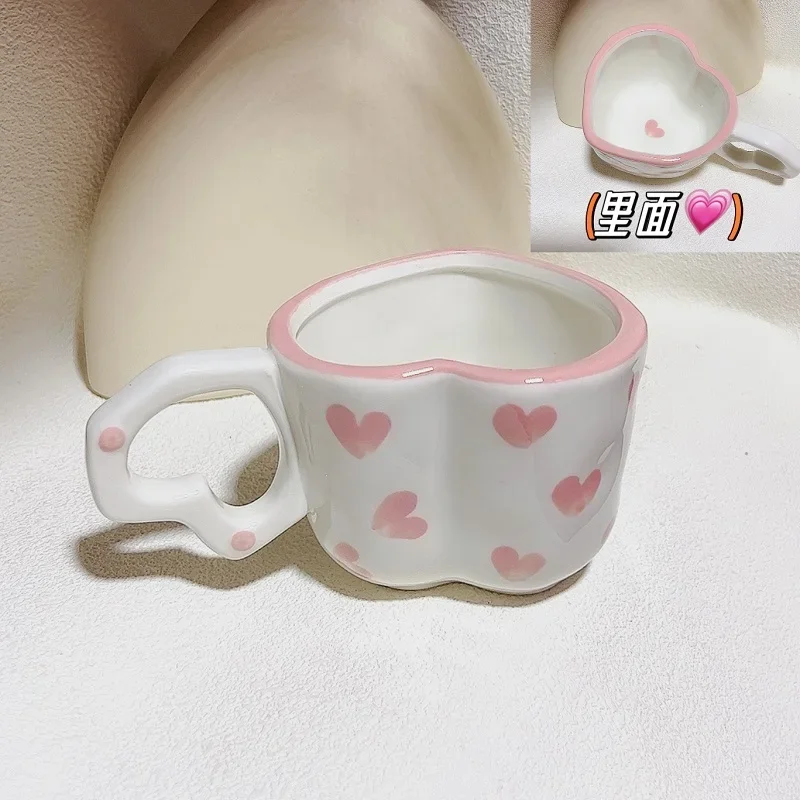 Hand Painted Mug Flower Underglaze Tableware Ceramic Cups and Saucers Creative Coffee Cup Mug Bar Tableware Unique Gift