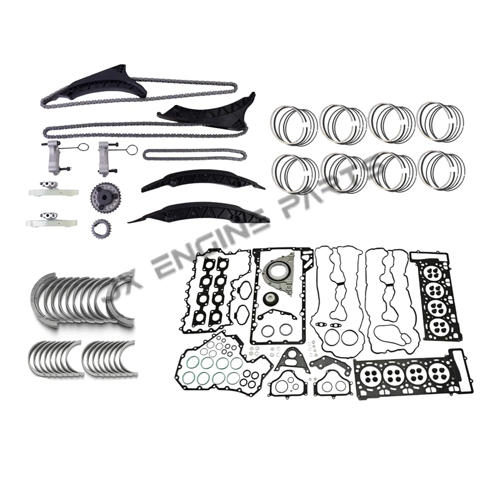 N63 S63 Engine Rebuild Timing Chain Kit Piston Ring Bearing Gasket Set For BMW 4.4 Albana 550I 650I 750I X5 4.4L N63B44 S63B44
