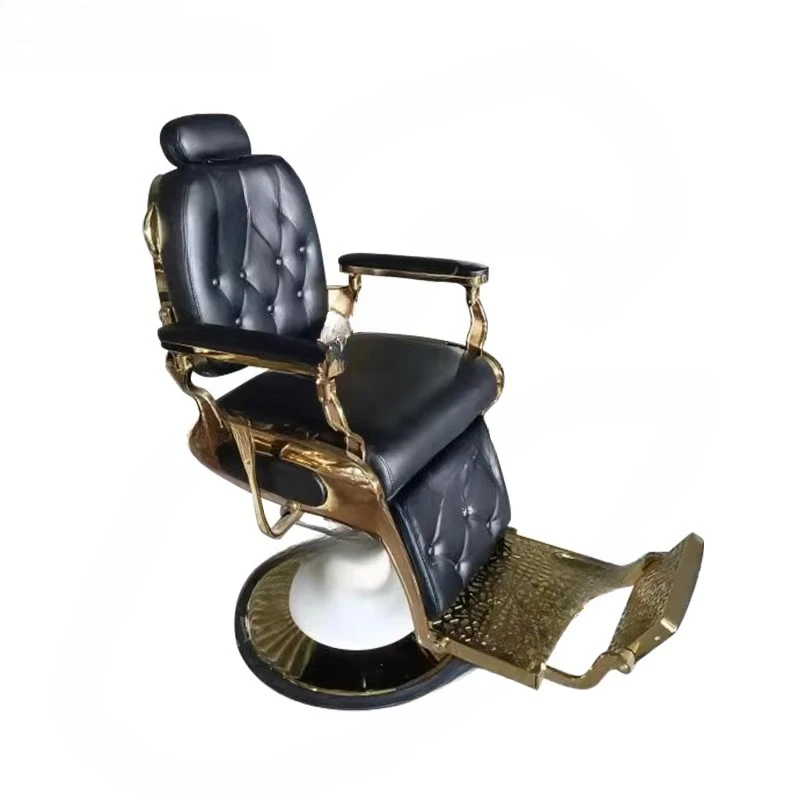 

Профессиональные стулья для парикмахерской, черные гидравлические сверхмощные стулья для мужчин