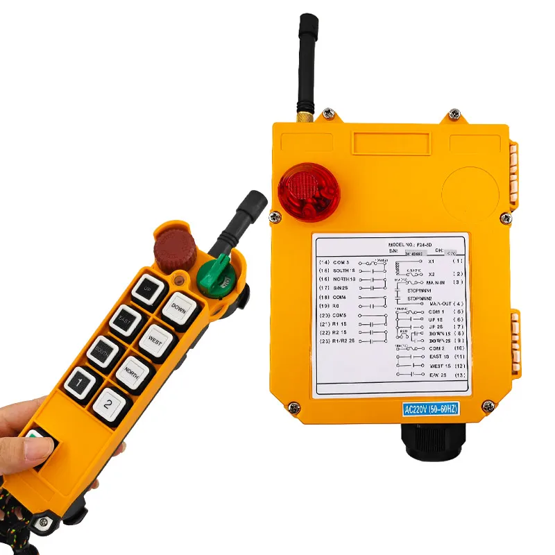F24-8D/S Driving Crane Industrial Wireless Remote Control 8 10 12 Channels24V 36V 48V 220V 380V With Emergency Stop Radio Switch