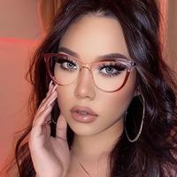 Retro Fashion Anti Blue Light Cat Eye Glasses Frame for Women TR90 High Quality Clear Lens Reading Trending Eyeglassses Очки