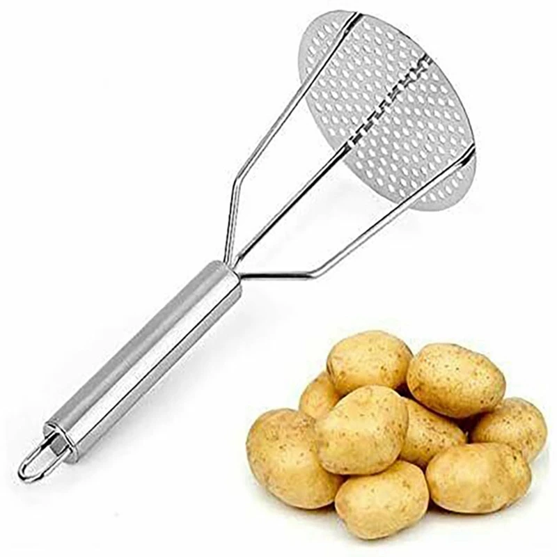 Stainless Steel Potato Masher with Handle for Creamy Mashed Potato Vegetable Fruit a Variety of Foods Kitchen Tools