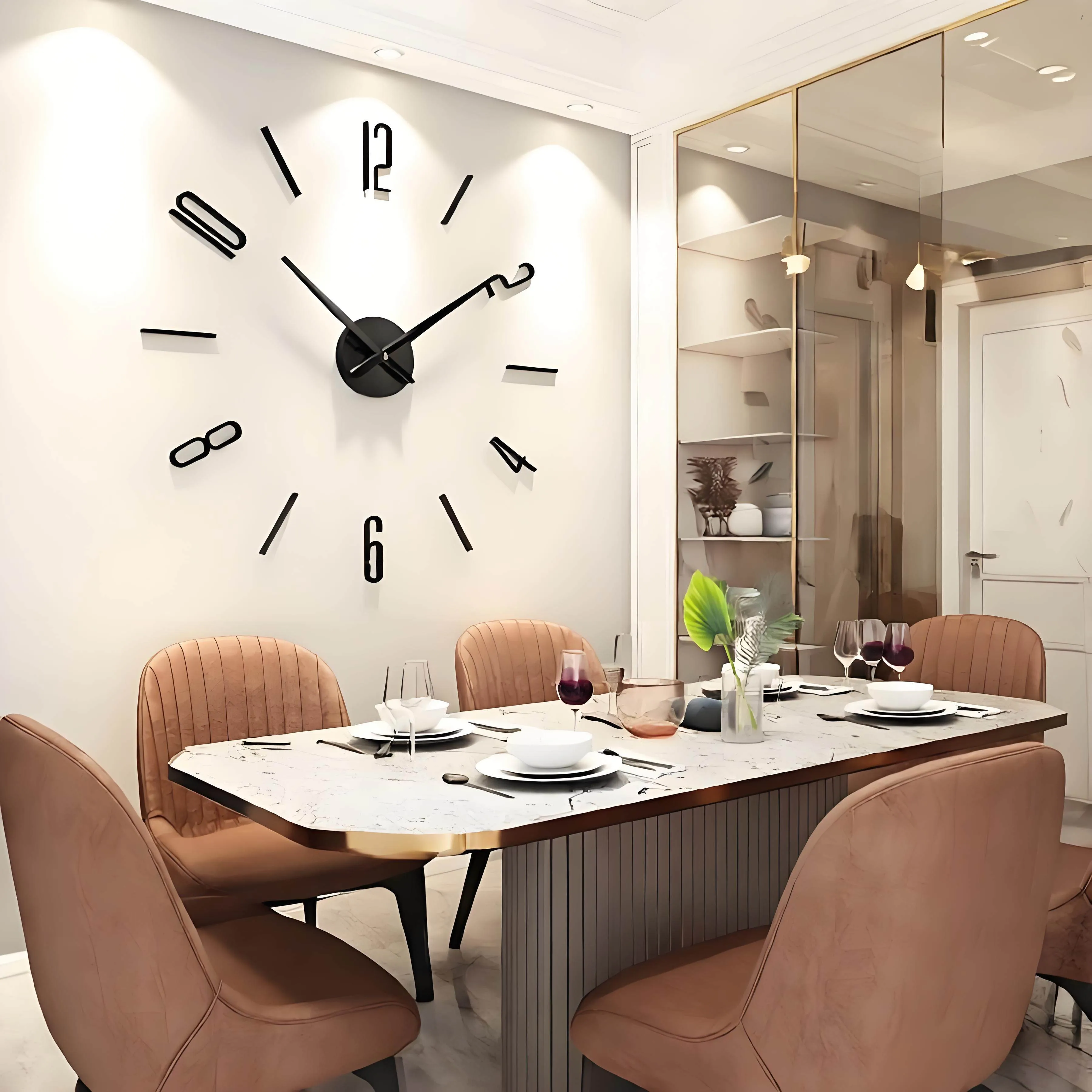 Fashion 3D Big Size Wall Clock Mirror Sticker DIY Brief Living Room Decor Meeting Room Wall Clock